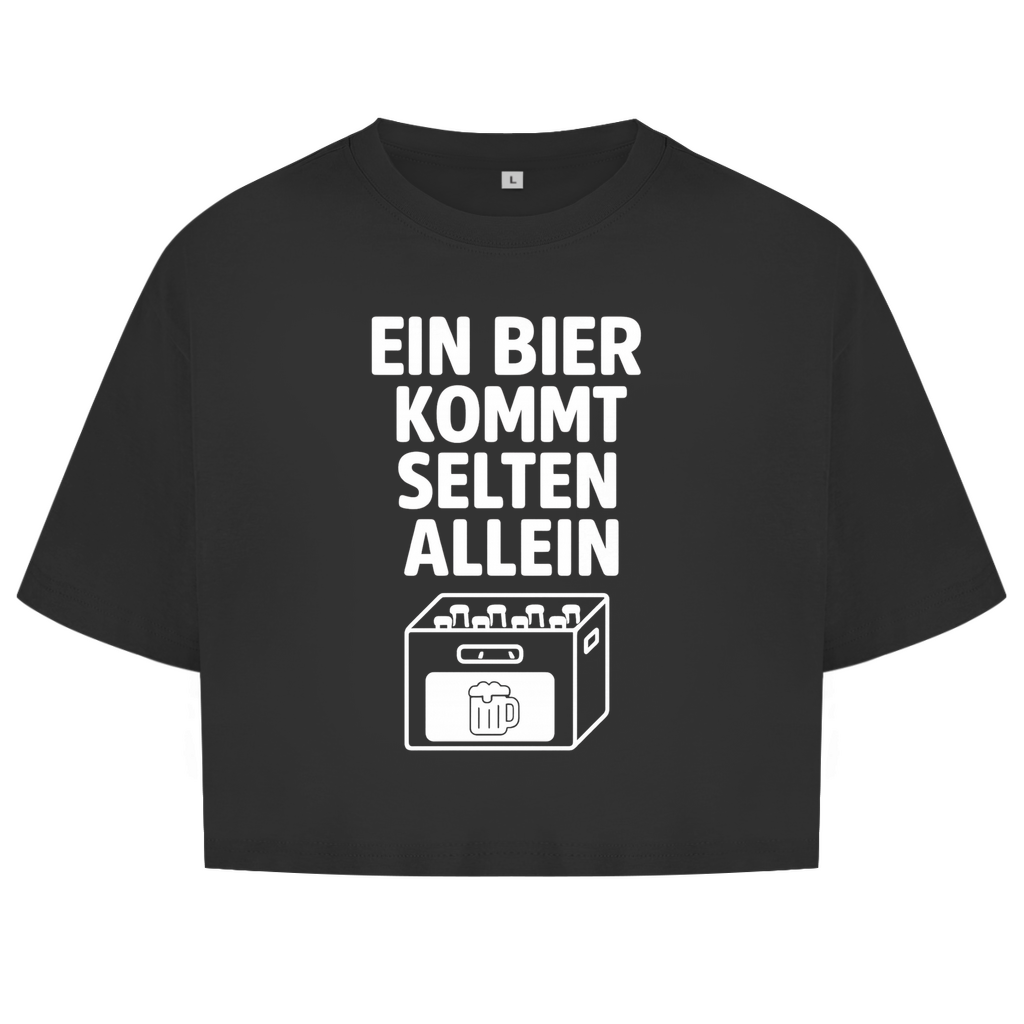 Damen Oversize Crop Top Selten Allein Weiß