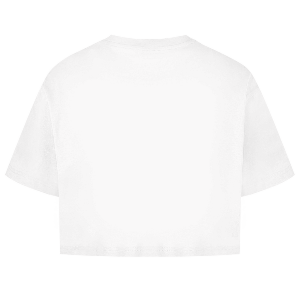 Damen Oversize Crop Top Selten Allein Weiß
