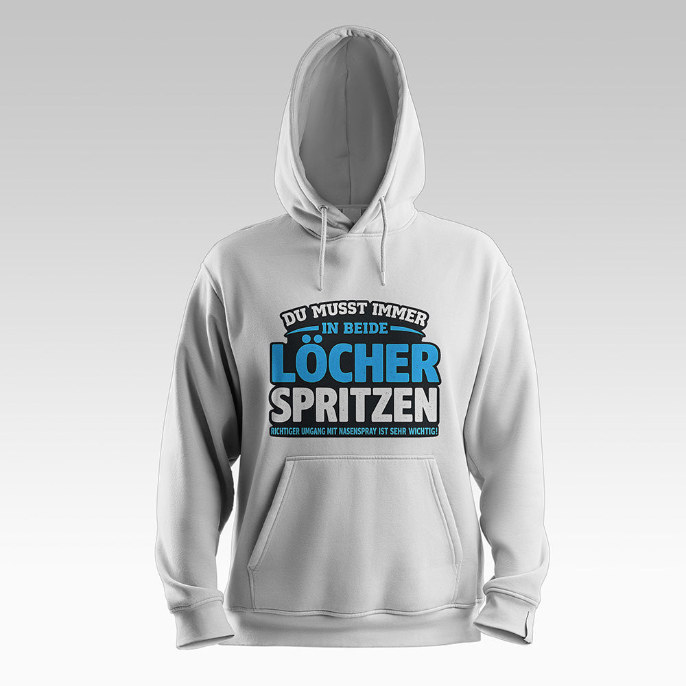 Beide Löcher Hoodie Weiß