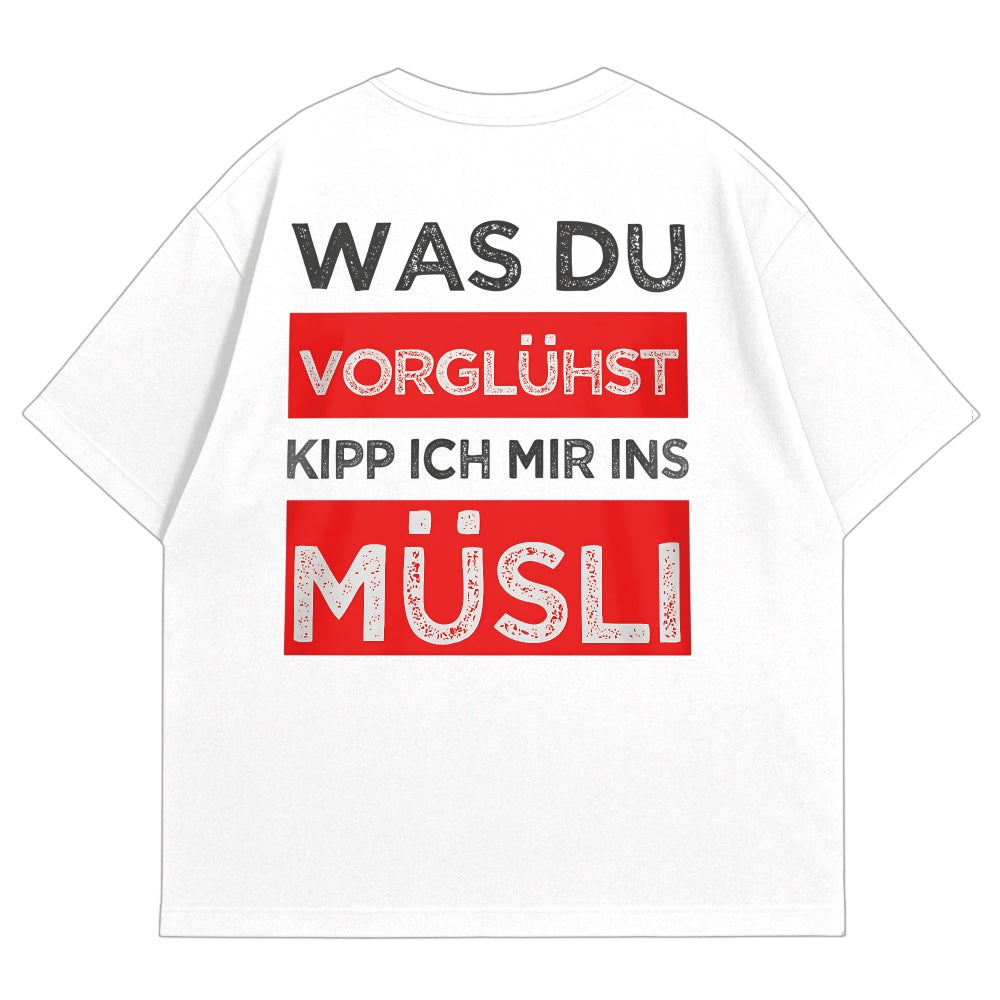 Frühstück Oversize Shirt Weiß