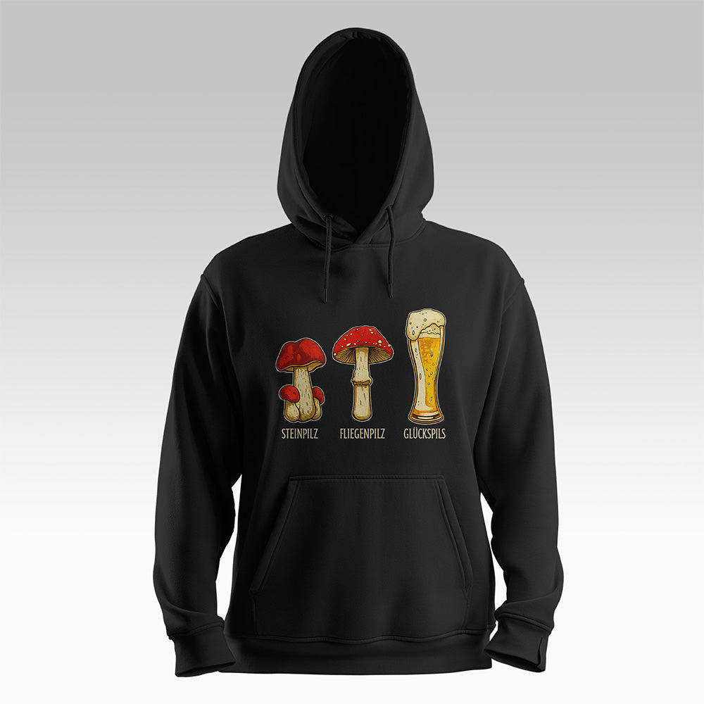 Glueckspilz Hoodie Schwarz