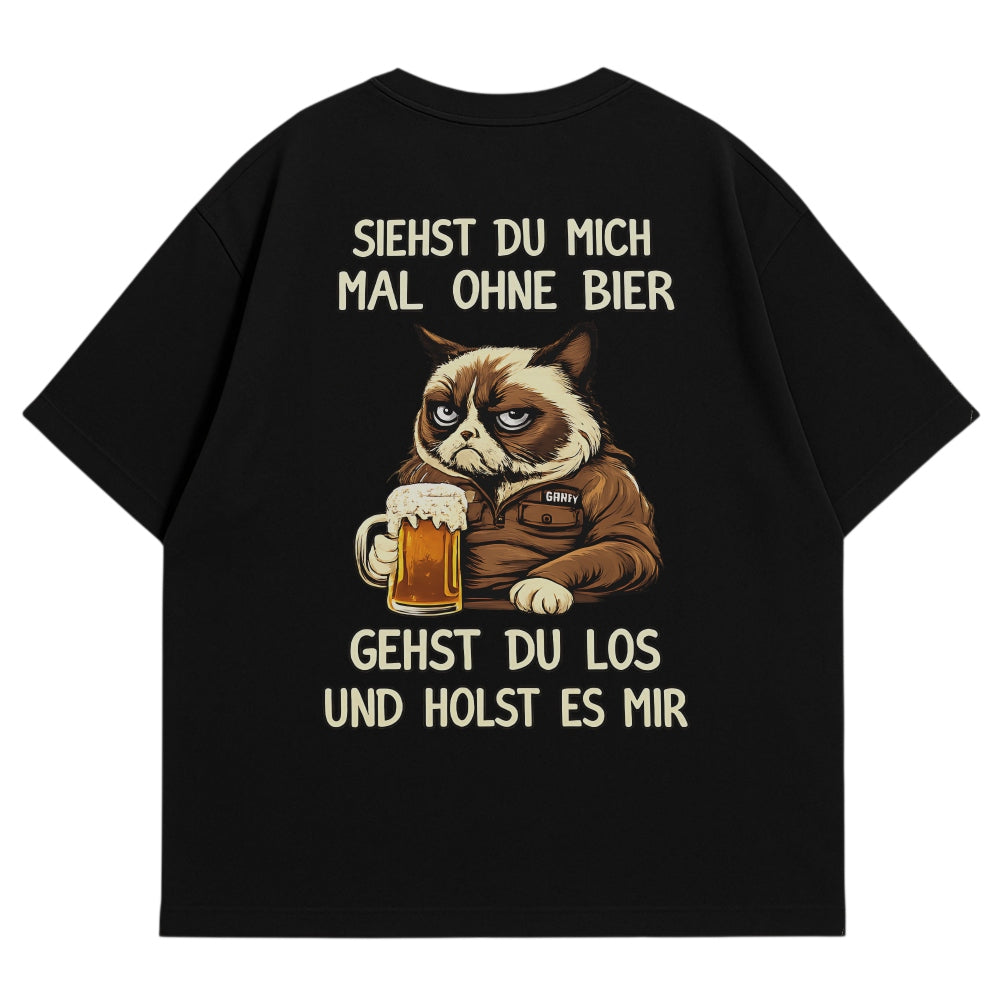 Hol mir Bier Oversize Shirt Schwarz