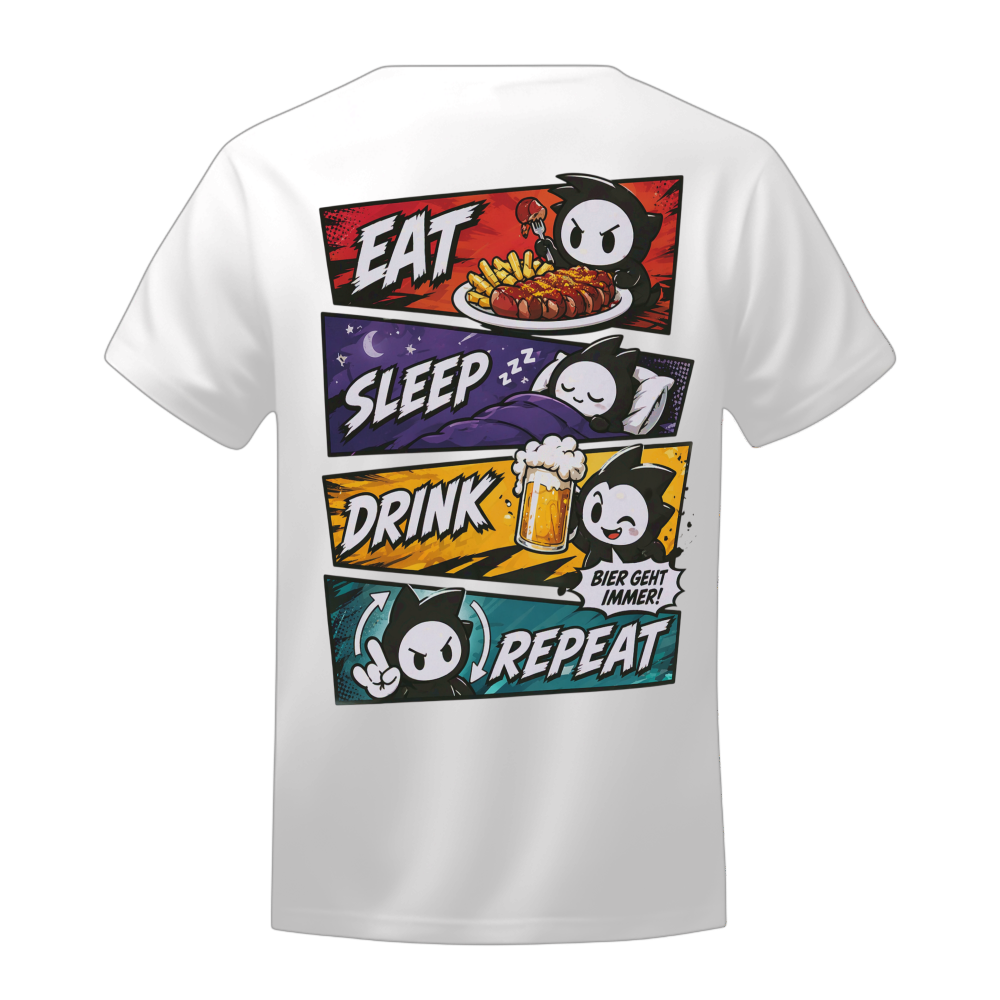 Eat Sleep Drink Repeat T-Shirt (Backprint)