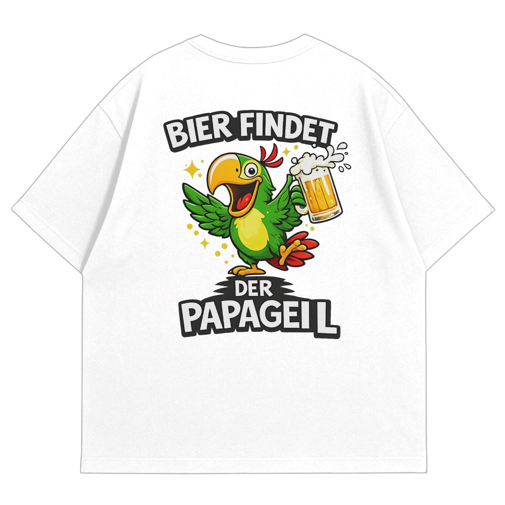Papa mag Bier Oversize Shirt Weiss