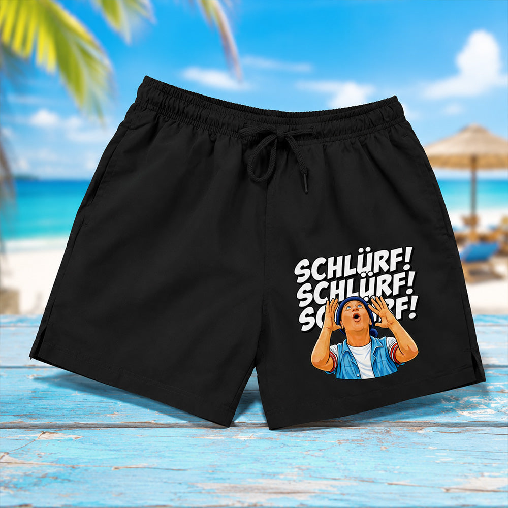 Schlürf Badehose Schwarz
