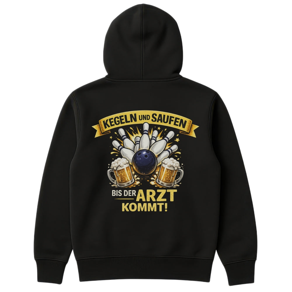 Kegeln und saufen Hoodie Schwarz