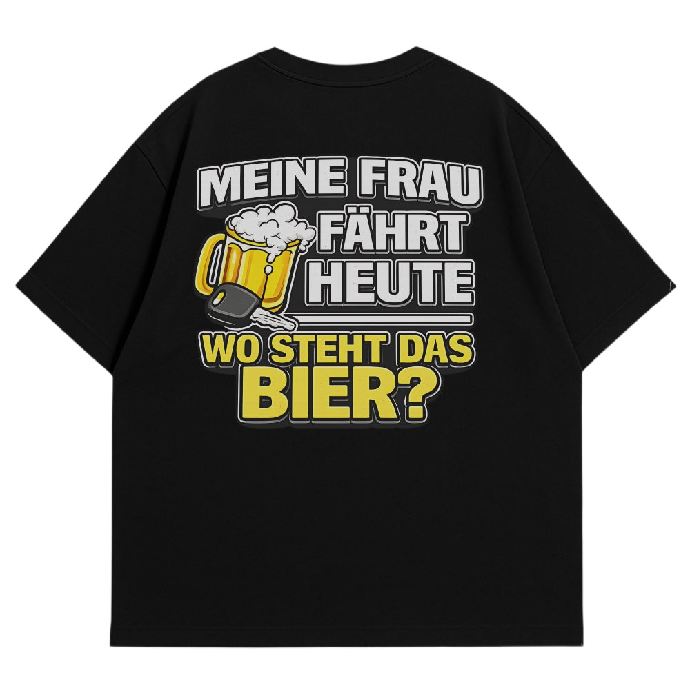 Meine Frau faehrt Oversize Shirt Schwarz
